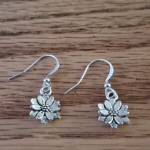 Silver Floral Earrings